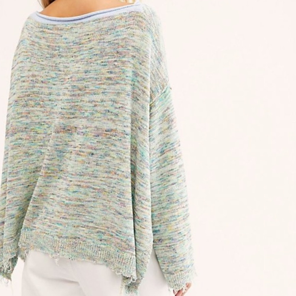 NEW Free People distressed space dye top - Picture 5 of 8